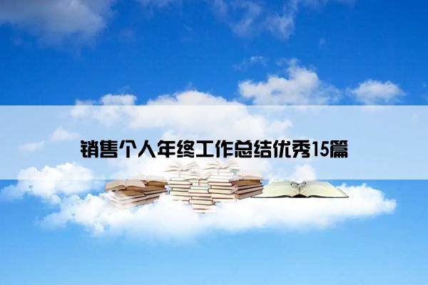 销售个人年终工作总结优秀15篇 销售个人年终工作总结优秀15篇