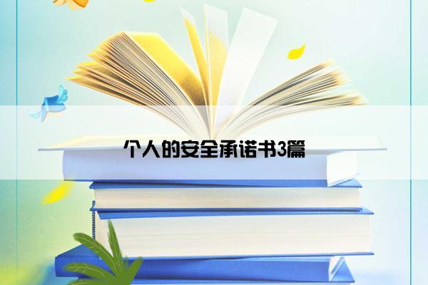 个人的安全承诺书3篇