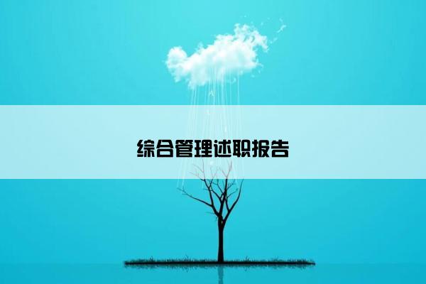 综合管理述职报告 综合管理述职报告