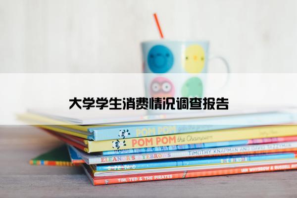 大学学生消费情况调查报告