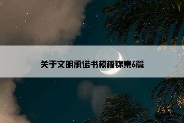 关于文明承诺书模板锦集6篇 关于文明承诺书模板锦集6篇