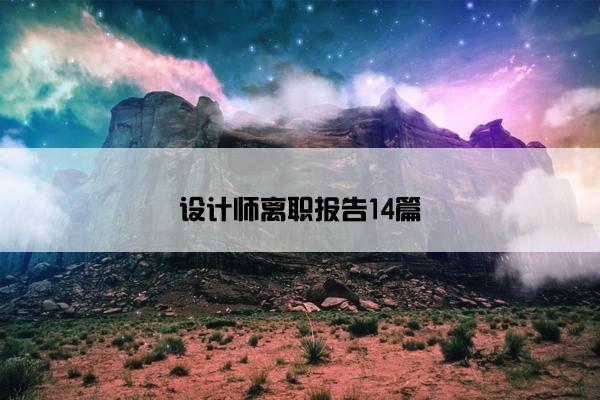 设计师离职报告14篇