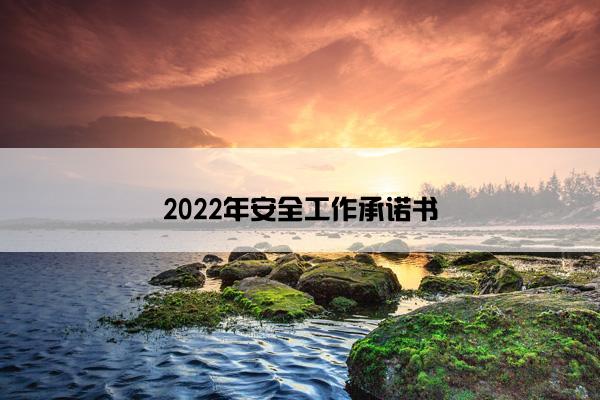2022年安全工作承诺书