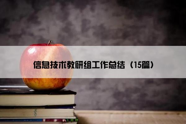 信息技术教研组工作总结（15篇）