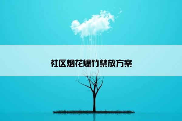 社区烟花爆竹禁放方案