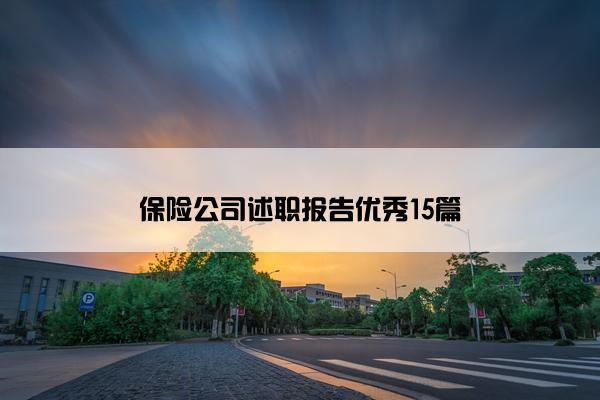 保险公司述职报告优秀15篇