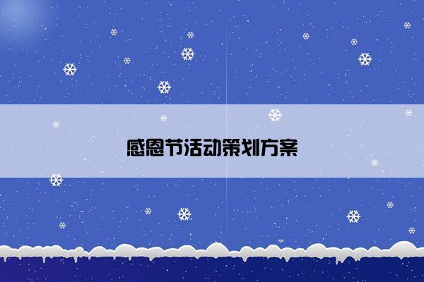 感恩节活动策划方案