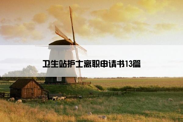 卫生站护士离职申请书13篇 卫生站护士离职申请书13篇