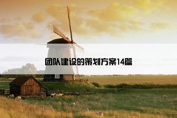 团队建设的策划方案14篇