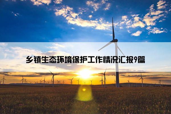 乡镇生态环境保护工作情况汇报9篇
