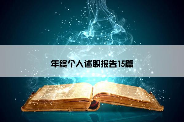 年终个人述职报告15篇