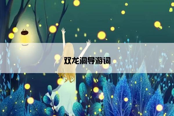 双龙洞导游词