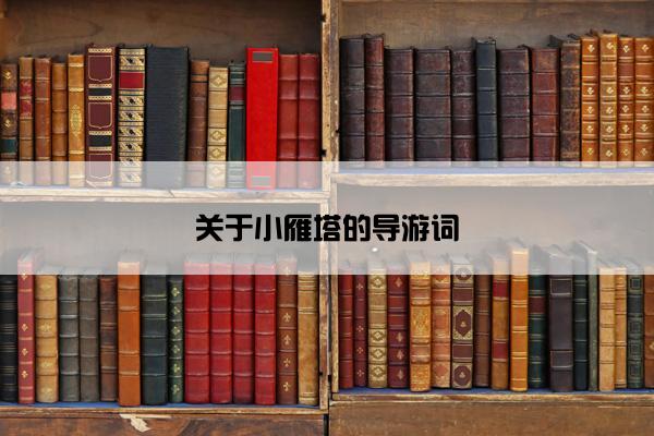 关于小雁塔的导游词 关于小雁塔的导游词