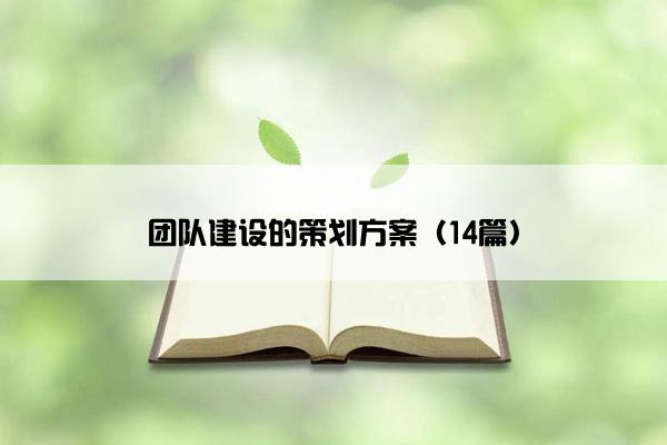 团队建设的策划方案(14篇) 团队建设的策划方案(14篇)