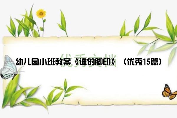 幼儿园小班教案《谁的脚印》(优秀15篇) 幼儿园小班教案《谁的脚印》(优秀15篇)