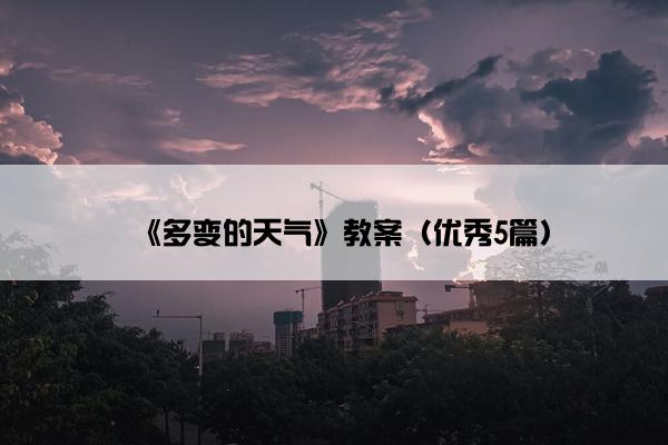 《多变的天气》教案（优秀5篇）