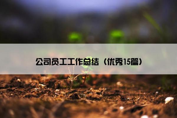 公司员工工作总结（优秀15篇）