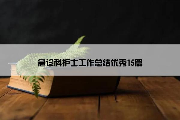 急诊科护士工作总结优秀15篇