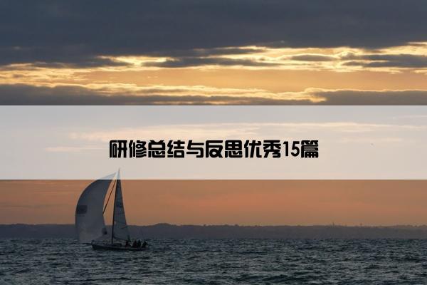 研修总结与反思优秀15篇