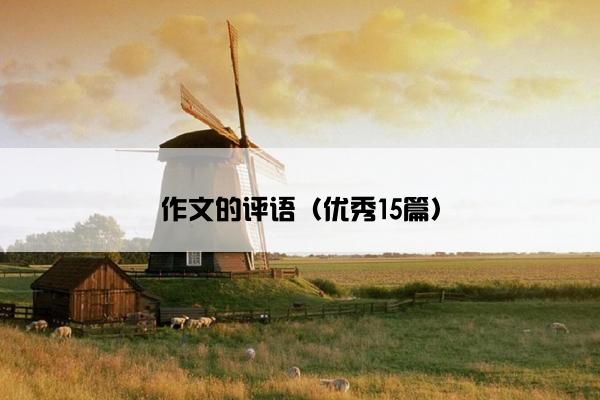 作文的评语（优秀15篇）