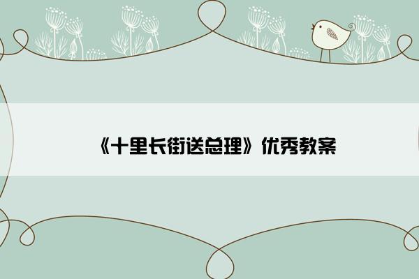 《十里长街送总理》优秀教案