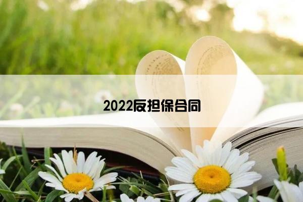 2022反担保合同 2022反担保合同