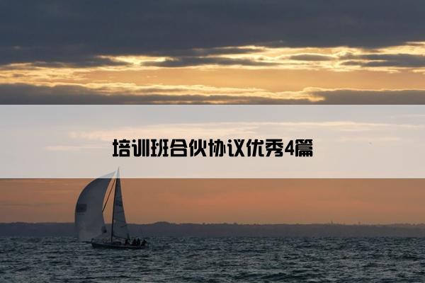 培训班合伙协议优秀4篇