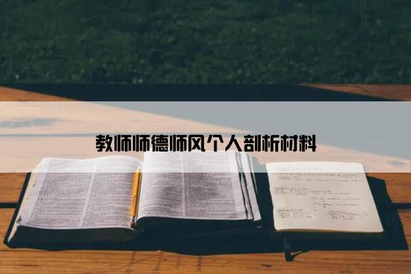教师师德师风个人剖析材料