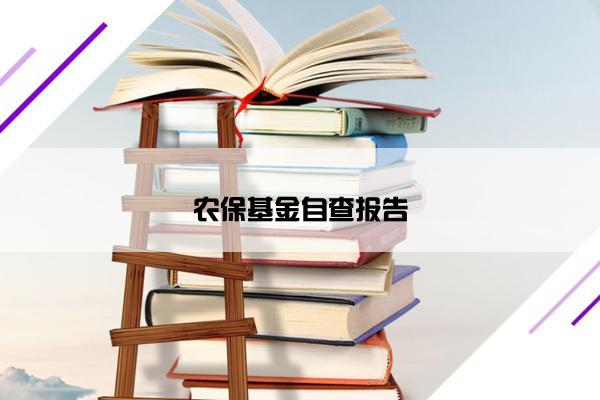 农保基金自查报告 农保基金自查报告