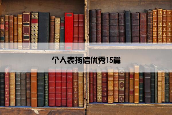 个人表扬信优秀15篇