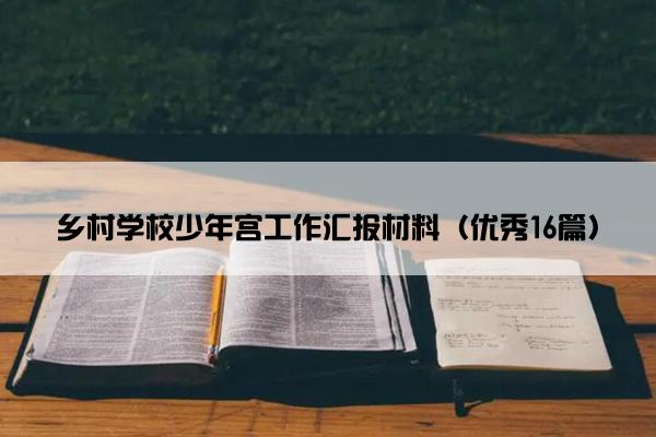 乡村学校少年宫工作汇报材料（优秀16篇）