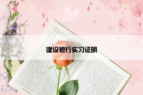 建设银行实习证明