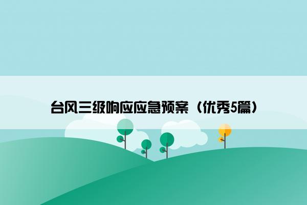 台风三级响应应急预案（优秀5篇）