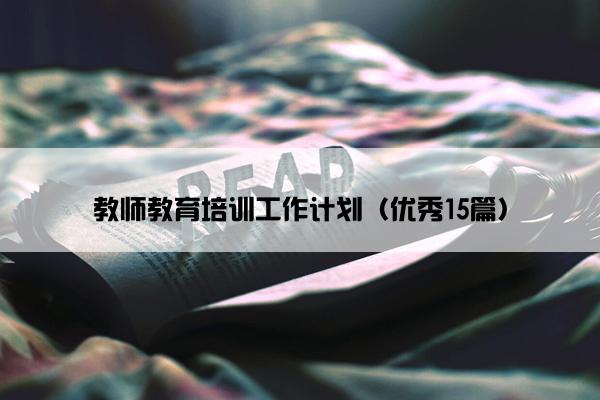 教师教育培训工作计划（优秀15篇）