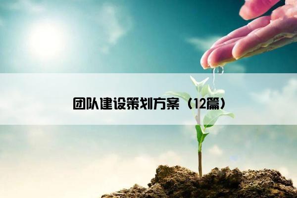 团队建设策划方案（12篇）