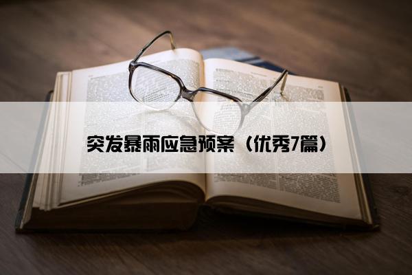 突发暴雨应急预案（优秀7篇）