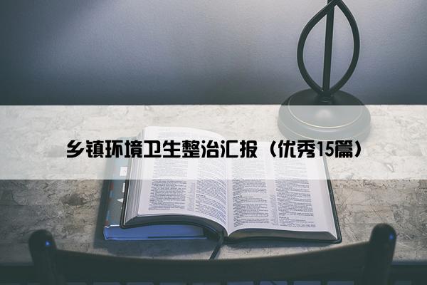 乡镇环境卫生整治汇报（优秀15篇）