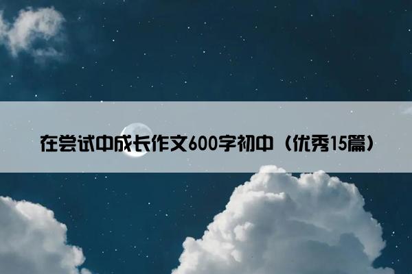 在尝试中成长作文600字初中(优秀15篇) 在尝试中成长作文600字初中(优秀15篇)