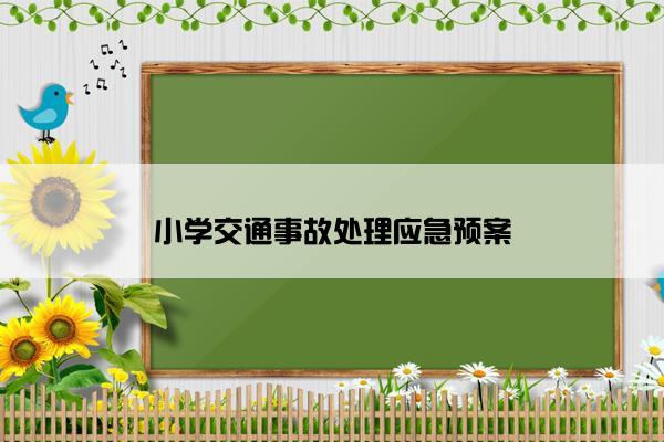 小学交通事故处理应急预案