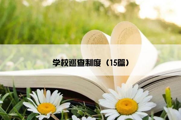 学校巡查制度（15篇）