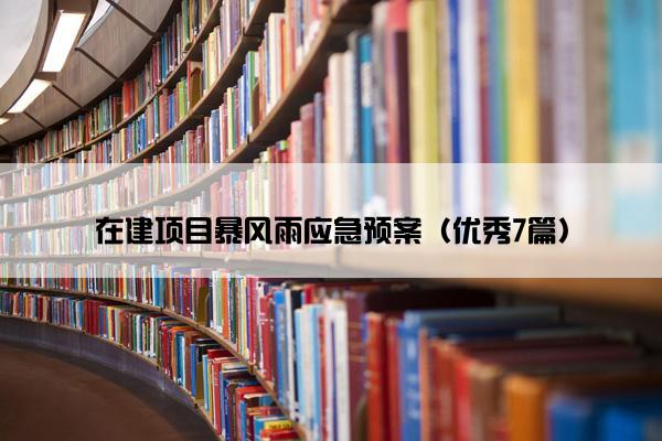 在建项目暴风雨应急预案（优秀7篇）