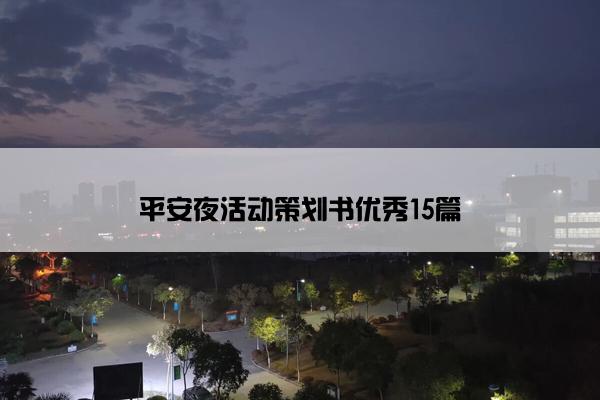 平安夜活动策划书优秀15篇
