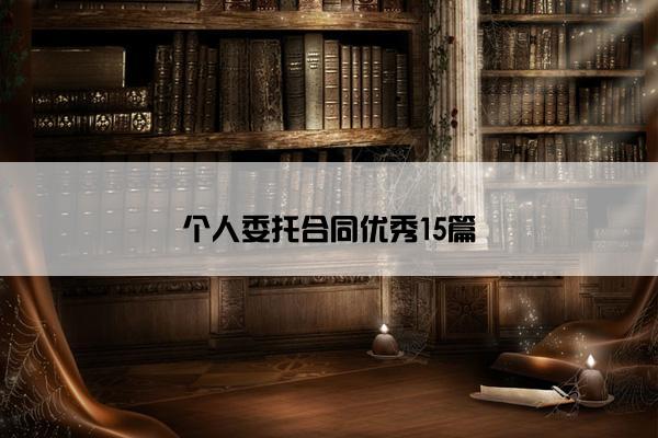 个人委托合同优秀15篇