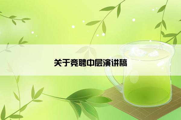 关于竞聘中层演讲稿