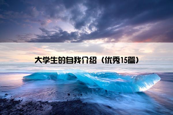 大学生的自我介绍（优秀15篇）