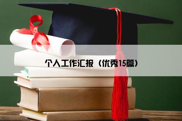 个人工作汇报（优秀15篇）