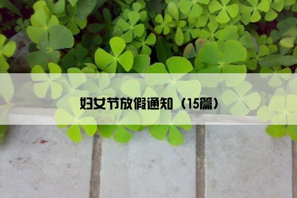 妇女节放假通知（15篇）