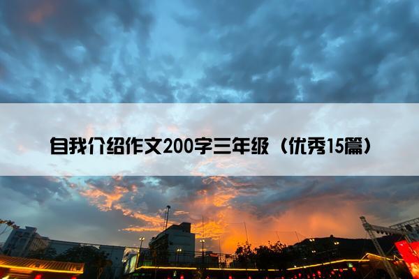 自我介绍作文200字三年级（优秀15篇）