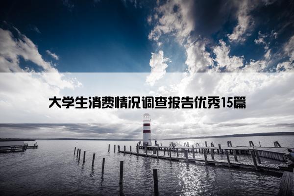 大学生消费情况调查报告优秀15篇