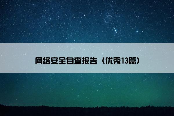 网络安全自查报告（优秀13篇）